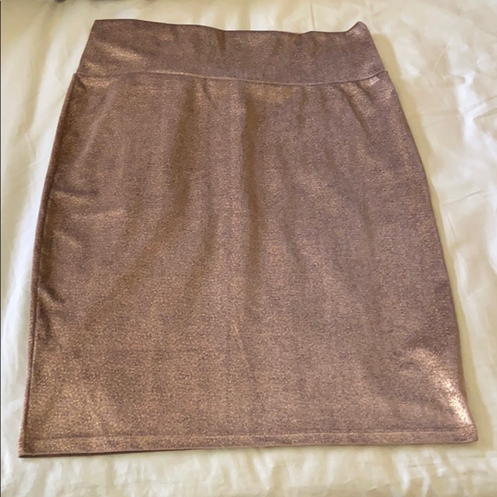 NWOT Gold Velvet Lularoe Cassie Skirt